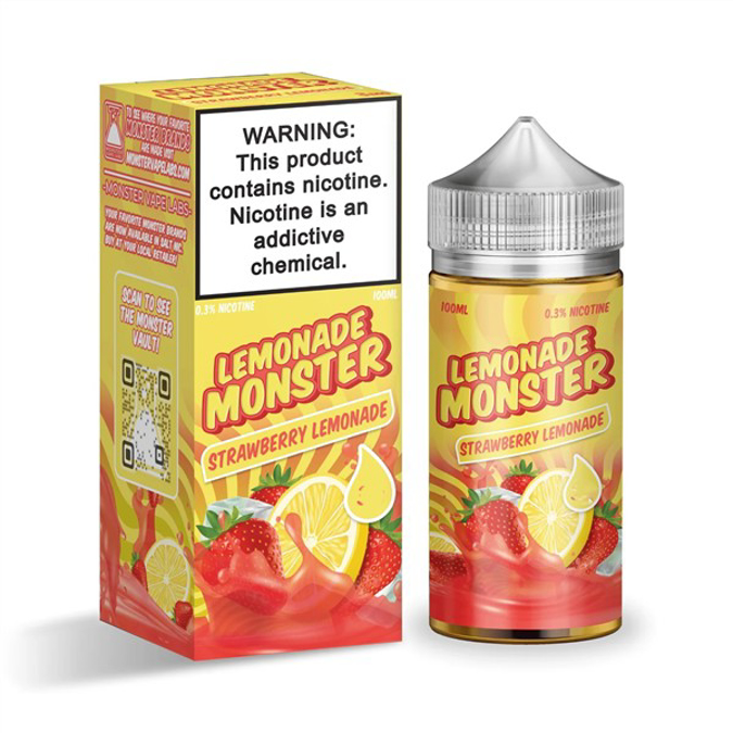 Picture of LEMONADE MONSTER  E-JUICE 3MG 100ML - STRAWBERRY LEMONADE