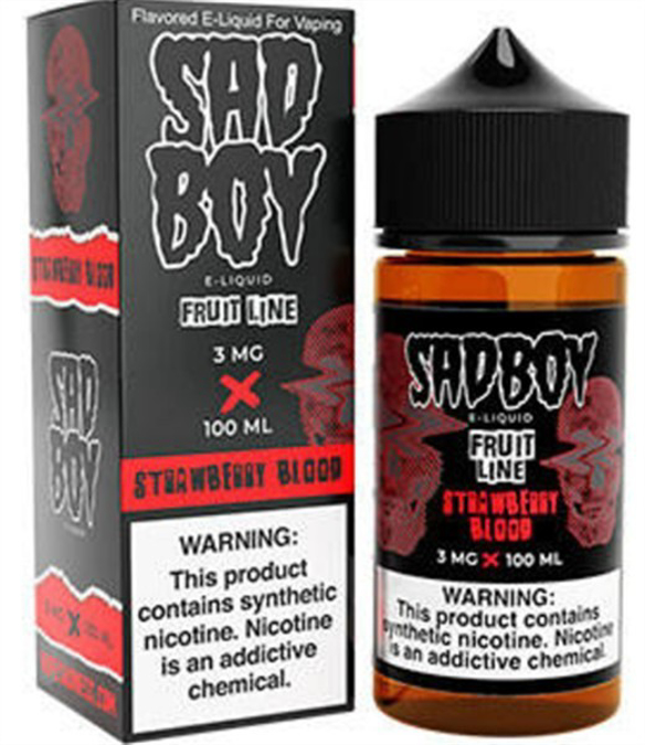 Picture of SAD BOY E-LIQUID 3MG 100ML - STRAWBERRY  BLOOD