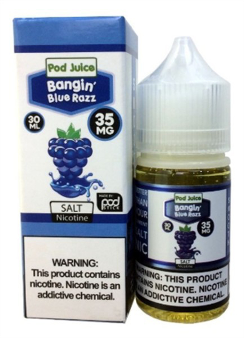 Picture of POD JUICE E JUICE 35MG 30ML -  BANGIN BLUE RAZZ