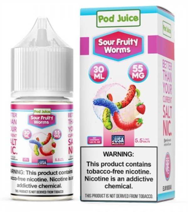 Picture of POD JUICE E JUICE 55MG 30ML -  SOUR FRUITY WORMS