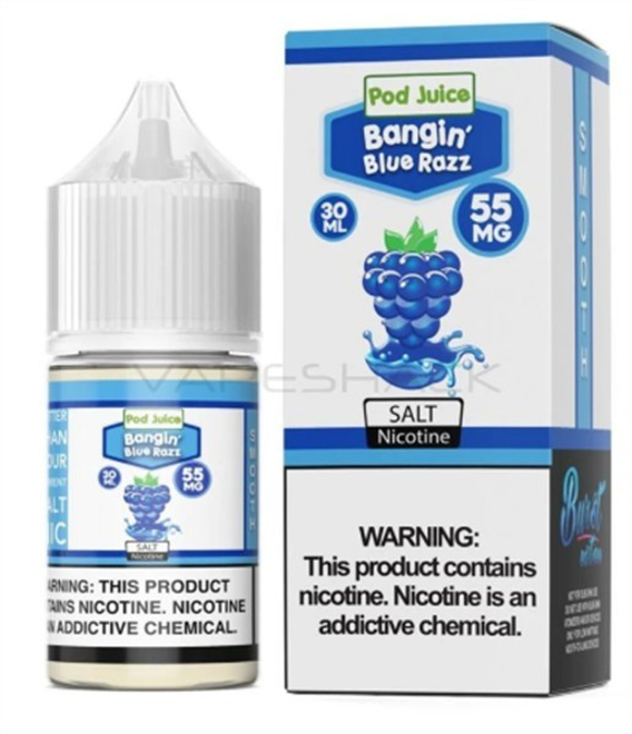 Picture of POD JUICE E JUICE 55MG 30ML - BANGIN BLUE RAZZ