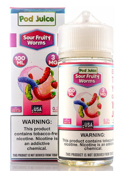 Picture of POD JUICE E JUICE 3MG 100ML - SOUR FRUITY WORMS
