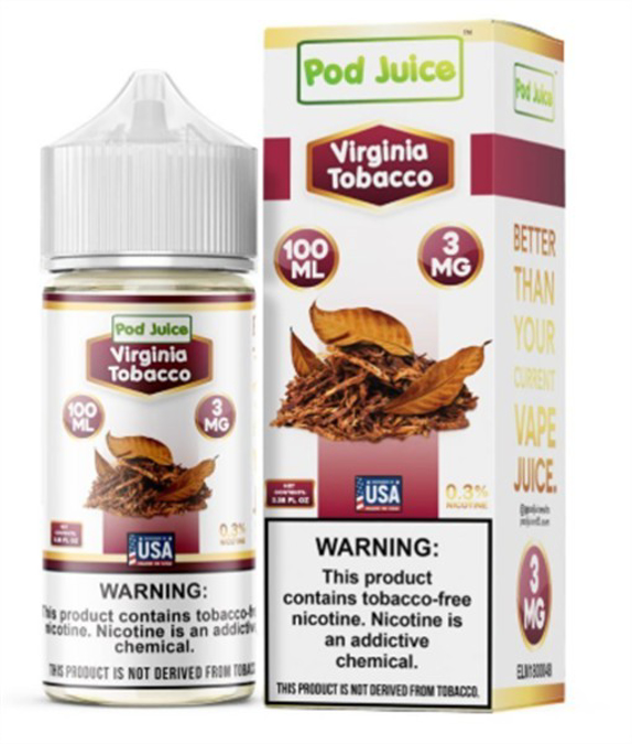 Picture of POD JUICE E JUICE 3MG 100ML - VIRGINIA TOBACCO