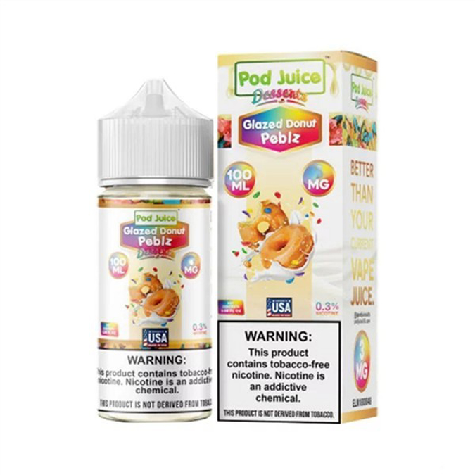 Picture of POD JUICE E JUICE 6MG 100ML -  GLAZED DONUT PEBLZ