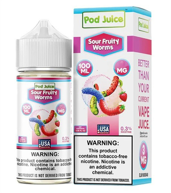 Picture of POD JUICE E JUICE 6MG 100ML -  SOUR FRUITY WORMS