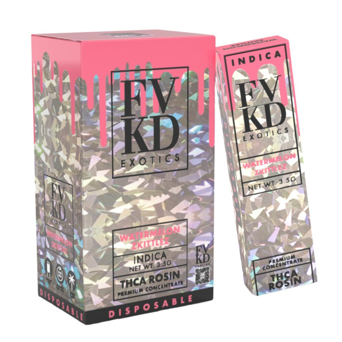 Picture of Fvkd Disposable Hyptonia Thc-a 3.5g 6ct/bx - Watermelon Zkittlez