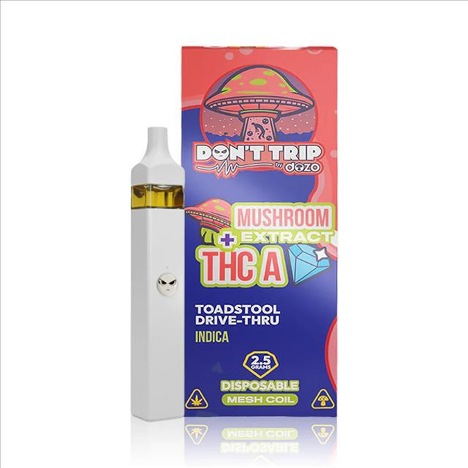 Picture of Dozo Disposable Dont Trip Mushroom Extract 2.5grams 5ct/bx -Toadstool Drive Thru