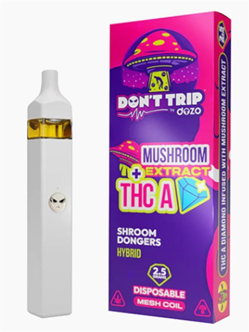 Picture of Dozo Disposable Dont Trip Mushroom Extract 2.5grams 5ct/bx - SHROOM DONGERS