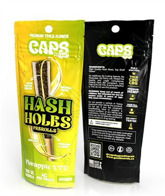 Picture of CAPS HASH HOLE PREROLLS 2G 10CT/BX - PINEAPPLE XTC