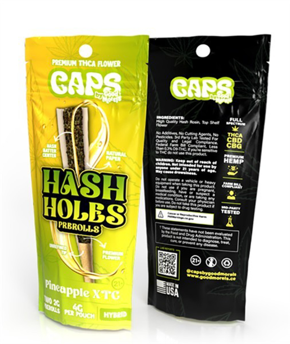 Picture of Caps Hash Hole Prerolls 2g 10ct/bx -Pineapple XTC