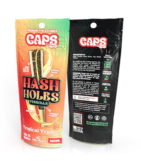 Picture of Caps Hash Hole Prerolls 2g 10ct/bx - Tropical Trance