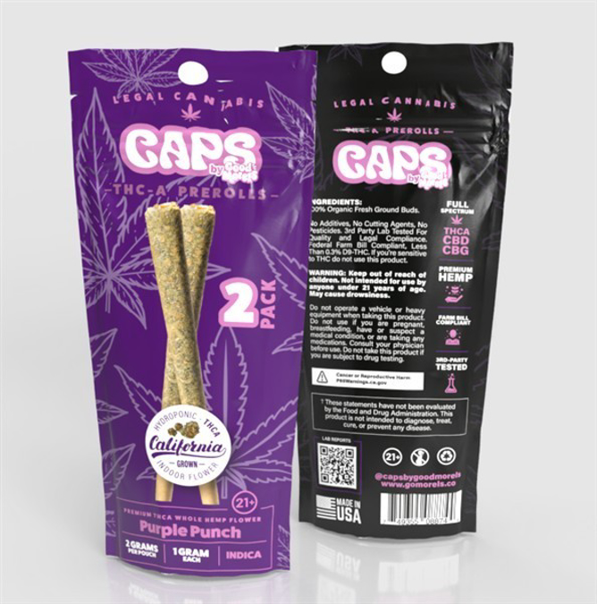 Picture of CAPS PRE-ROLLS THCA 2PK - PURPLE PUNCH