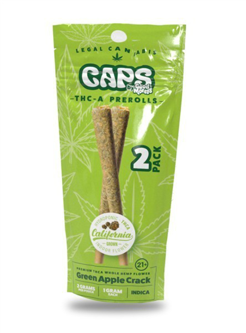 Picture of Caps pre-rolls thca 2pk- green apple crack
