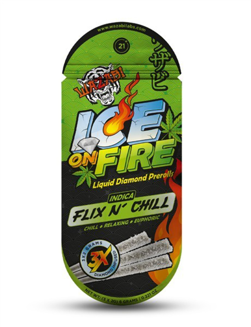 Picture of WAZABI ICE ON FIRE PREROLLS 2GM 3CT - FLIX N CHILL
