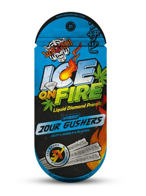 Picture of WAZABI ICE ON FIRE PREROLLS 2GM 3CT - ZOUR GUSHERS