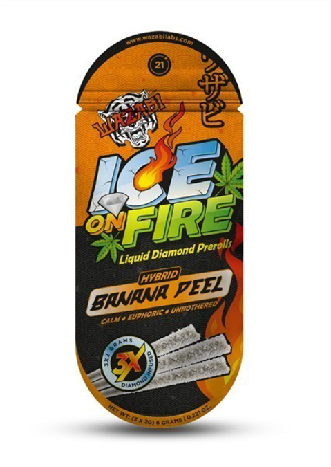 Picture of WAZABI ICE ON FIRE PREROLLS 2GM 3CT- BANANA PEEL