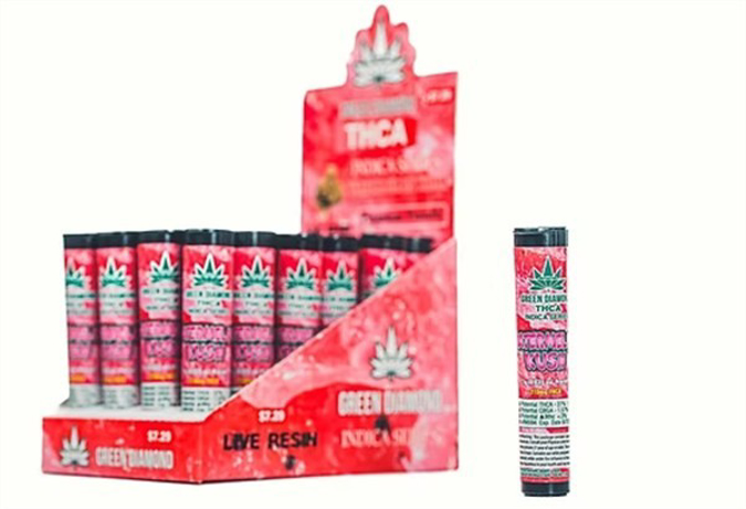 Picture of GREEN DIAMOND PREROLLS 1GM 24CT/BOX - WATERMELON KUSH