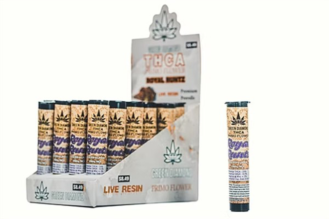 Picture of GREEN DIAMOND PREROLLS 1GM 24CT/BOX - ROYAL RUNTZ