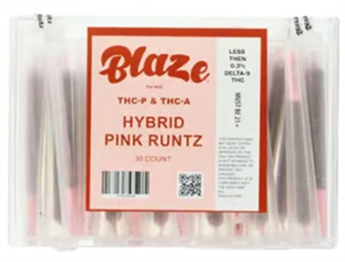 Picture of Blaze thcp & thca prerolls 30ct/bx - Pink runtz