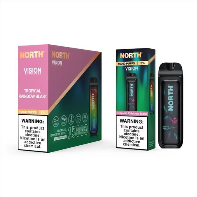 Picture of North Vision disposable 15k puffs 5ct-tropical rainbow blast