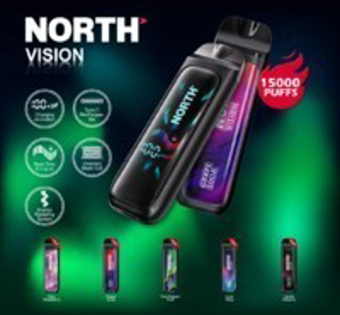 Picture of NORTH VISION DISPOSABLE 15K PUFFS 5CT - GRAPE SODA