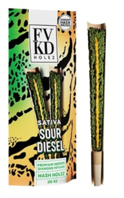 Picture of Fvkd Hash Hole Preroll 2gm 2ct/bx - SOUR DIESEL