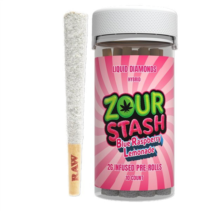 Picture of ZOUR STASH TCH-A 2g PreRolls 10 pk-blue  Raspberry lemnade