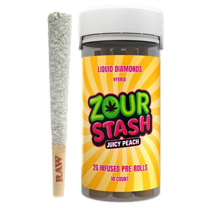 Picture of ZOUR STASH TCH-A 2g PreRolls 10 pk- Juice peach