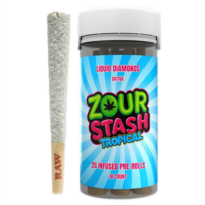 Picture of ZOUR STASH TCH-A 2g PreRolls 10 pk- tropical
