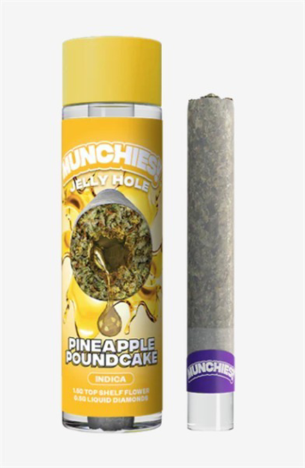 Picture of Munchies Jellyhole Preroll Thc-a 2g - PINEAPPLE POUNDCAKE