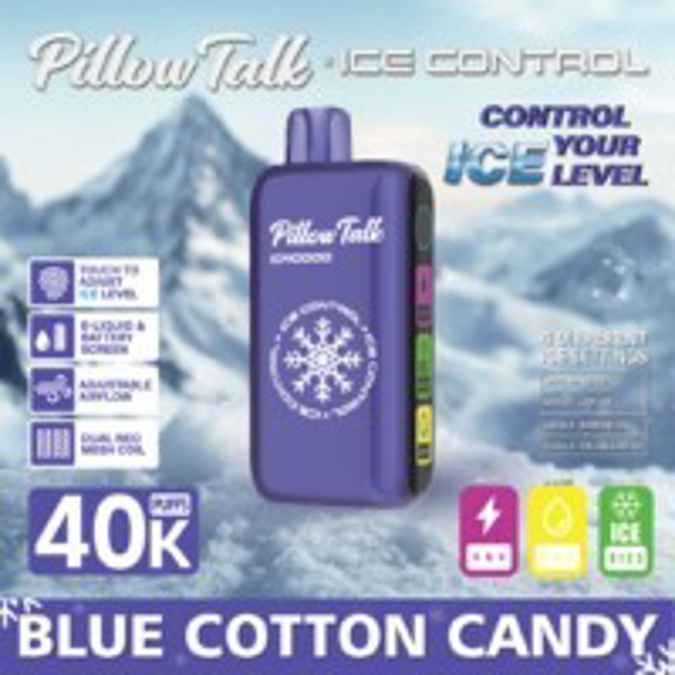 Picture of Pillow Talk Disposable Ice Control 40,000 Puffs 5ct/bx - Blue cotton candy