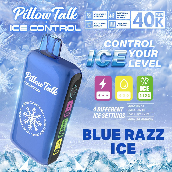 Picture of Pillow Talk Disposable Ice Control 40,000 Puffs 5ct/bx - Blue Razz Ice