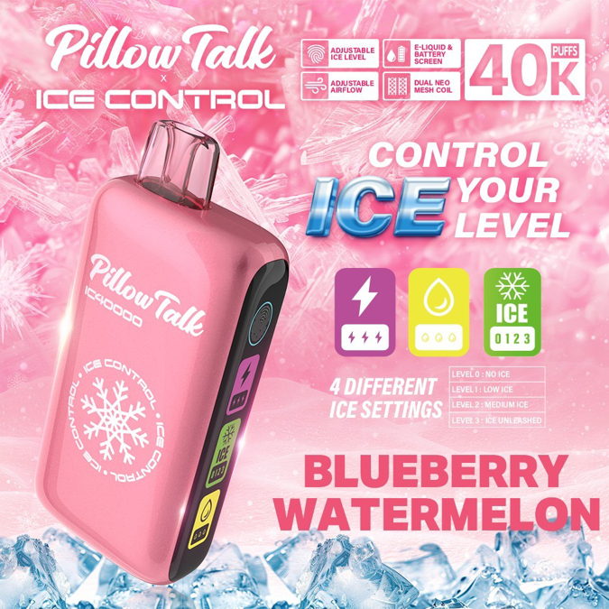 Picture of Pillow Talk Disposable Ice Control 40,000 Puffs 5ct/bx - Blueberry Watermelon