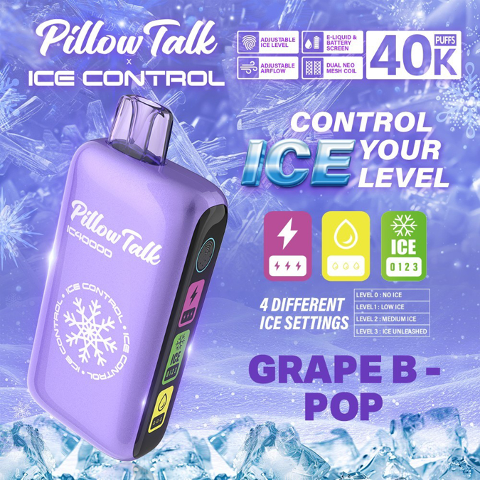 Picture of Pillow Talk Disposable Ice Control 40,000 Puffs 5ct/bx - Grape B-pop