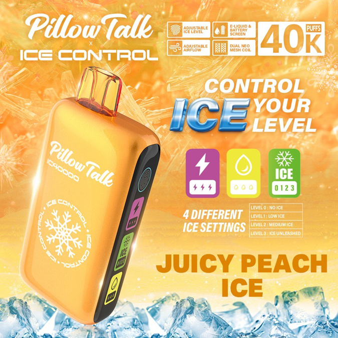 Picture of Pillow Talk Disposable Ice Control 40,000 Puffs 5ct/bx - Juicy Peach Ice