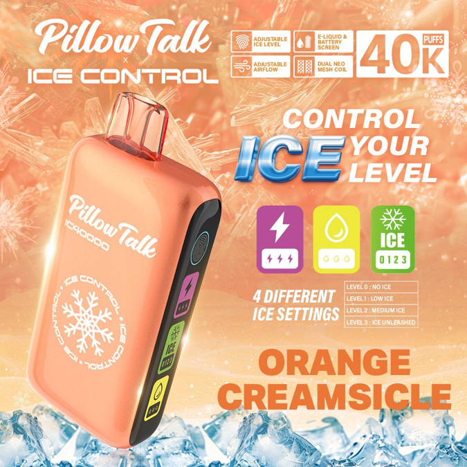 Picture of Pillow Talk Disposable Ice Control 40,000 Puffs 5ct/bx - Orange Creamsicle