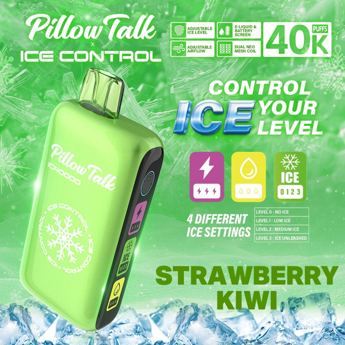 Picture of Pillow Talk Disposable Ice Control 40,000 Puffs 5ct/bx - Strawberry Kiwi