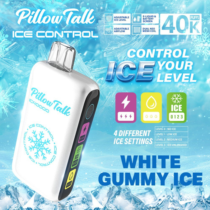 Picture of Pillow Talk Disposable Ice Control 40,000 Puffs 5ct/bx - White Gummy Ice