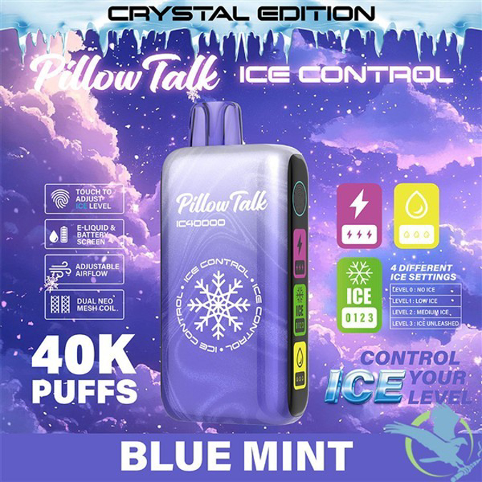 Picture of Pillow Talk Disposable Ice Control Crystal Edition  40,000 Puffs 5ct/bx - Blue mint