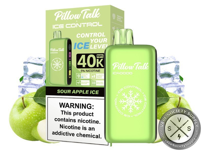 Picture of Pillow Talk Disposable Ice Control Crystal Edition  40,000 Puffs 5ct/bx - Sour watermelon gummies