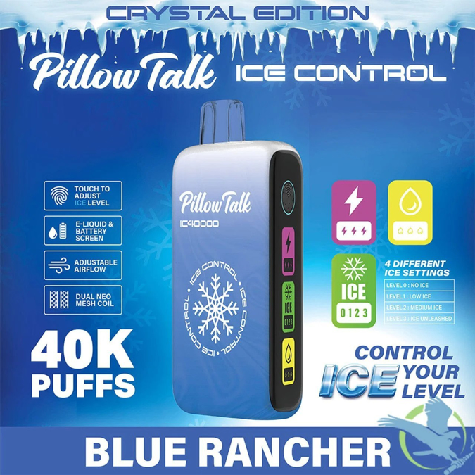 Picture of Pillow Talk Disposable Ice Control Crystal Edition  40,000 Puffs 5ct/bx - Blue Rancher