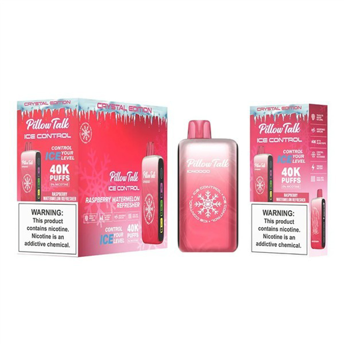 Picture of Pillow Talk Disposable Ice Control Crystal Edition  40,000 Puffs 5ct/bx -Raspberry Watermelon Refresher