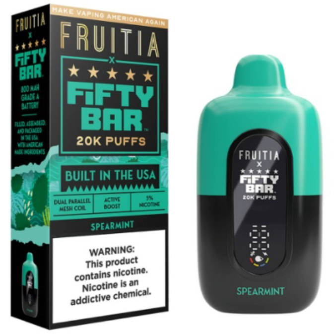 Picture of FIFTY BAR DISPOSABLE 20KPUFFS 5CT/BX - FRUITIA  SPEARMINT