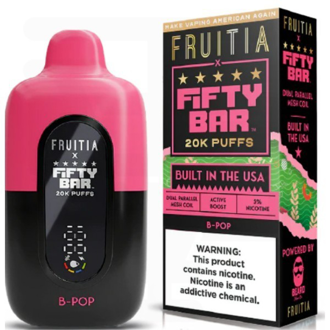 Picture of FIFTY BAR DISPOSABLE 20KPUFFS 5CT/BX - FRUITIA BERRY POP
