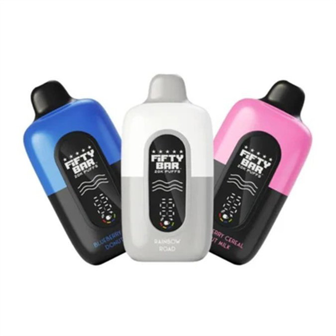 Picture of FIFTY BAR DISPOSABLE 20KPUFFS 5CT/BX - STRAWBERRY WATERMELON ICE