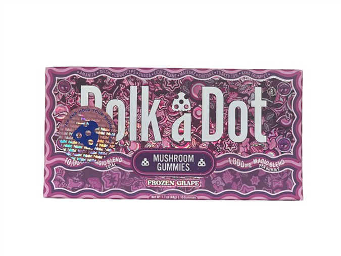 Picture of POLKADOT MUSHROOM MAGIC BLEND GUMMIES 1.7OZ 48G 10000MG 10CT - FROZEN GRAPE