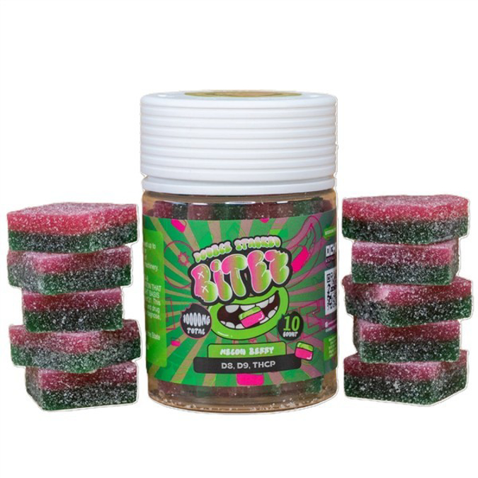 Picture of Double Stacked Bites gummies 10gm 10ct/Jar - Melon berry