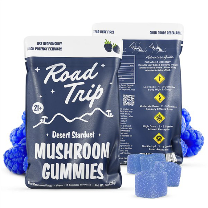 Picture of ROAD TRIP DESERT STSRDUST MUSHROOM GUMMIES - BLUE RASPBERRY