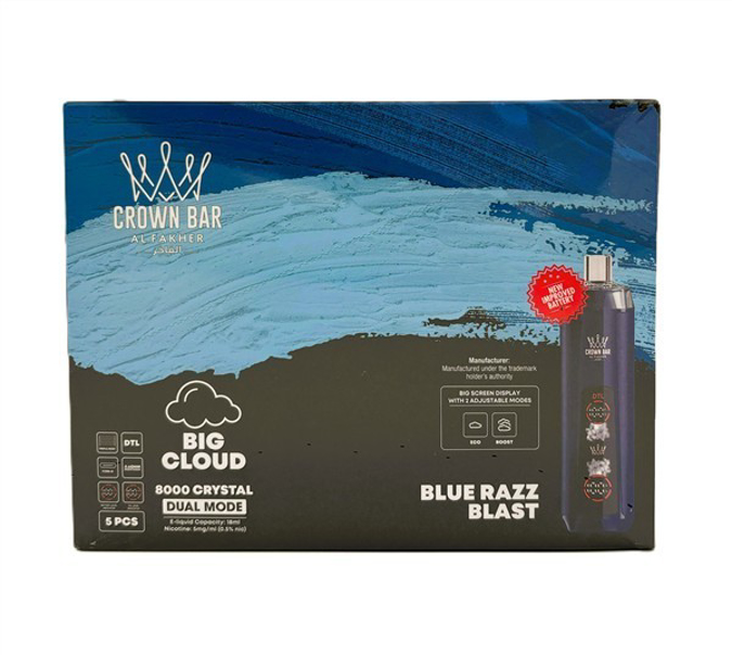 Picture of Alfakar Crown Bar 8000 Pro 5ct/Bx -  BLUE RAZZ BLAST