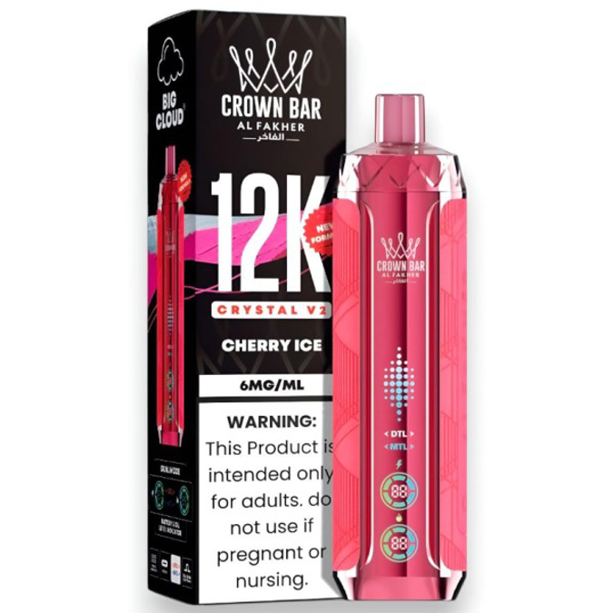 Picture of CROWN BAR DISPOSABLE 12K PUFFS 5CT -  CHERRY ICE